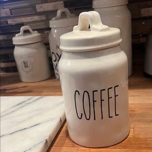 Elegant White Coffee Storage Canister